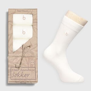 Bambusa Dressokk 5pk Naturhvit (38-45)