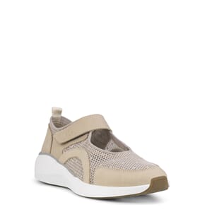 Green Comfort Dolphin Mary Jane  in nubuck & transparent mesh