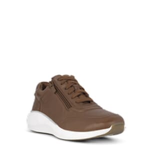 Green Comfort Dolphin sneaker med snøring, glidelås og elastikk, Cognac