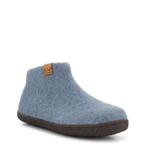 Green Comfort Nepal Wool tøffel med gummisåle. blå