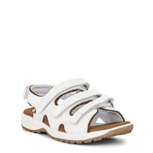 Green Comfort Camino Sandal 3 straps Leather White