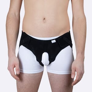 Balder lyskebrokkbandasje dobbel, Svart