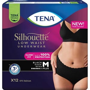 TENA Silhouette Normal, Low Waist, Sort, M
